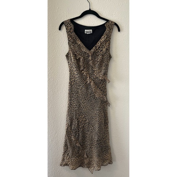 Robbie Bee Dresses & Skirts - Vtg 90s Y2k Silk Animal Print  Ruffle Asymmetric Hem Fairy Grunge Size 4/6?